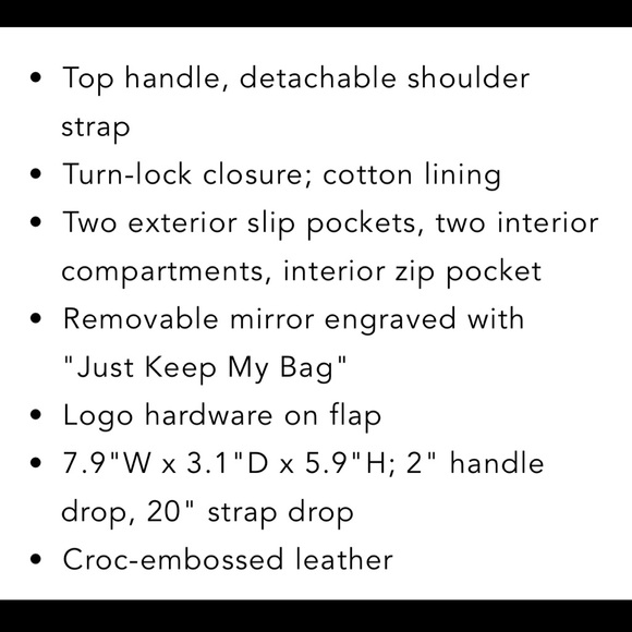 The Kooples Emily Croc-Embossed Leather Mini Crossbody Small NWT gold hardware - Picture 16 of 16